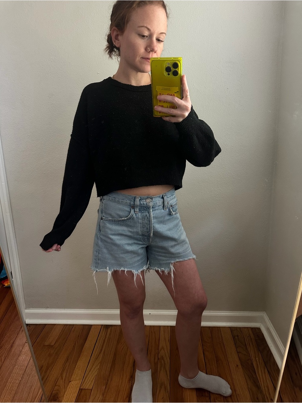 wild fable Black Cropped Knit Sweater